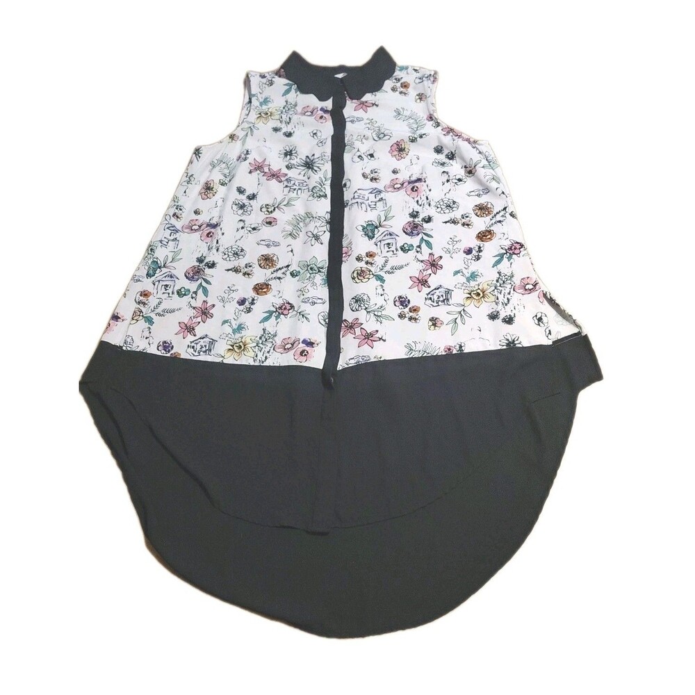 Melissa McCarthy Seven7 Size 1X Sleeveless Button Down Floral Dress/Tunic